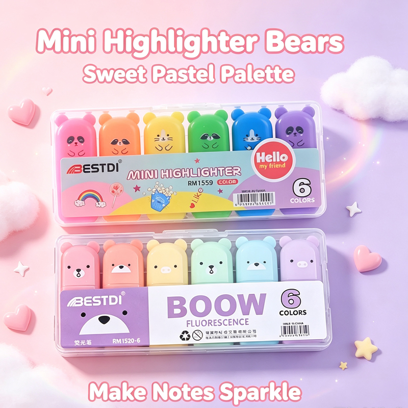 Pastel Highlighter Set Double Ended - Zestaw kolorowych pisaków do podkreślania w