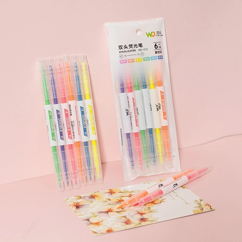 6 kolorów/zestaw podwójna głow – Pastel Highlighter Set Double Ended recenzja i cena