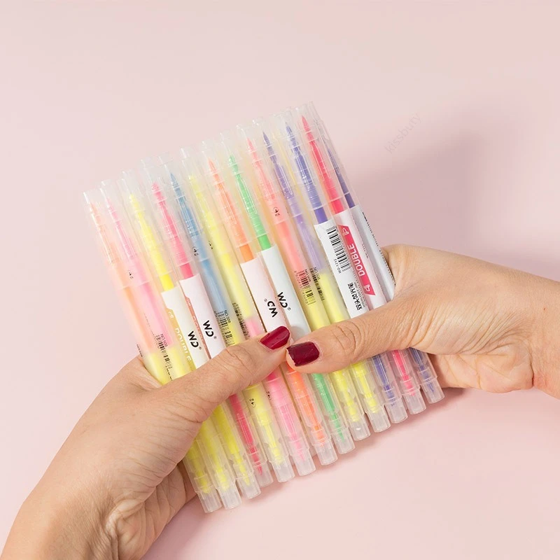 6 kolorów/zestaw podwójna głow – Pastel Highlighter Set Double Ended recenzja i cena