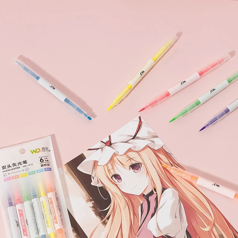 6 kolorów/zestaw podwójna głow – Pastel Highlighter Set Double Ended recenzja i cena